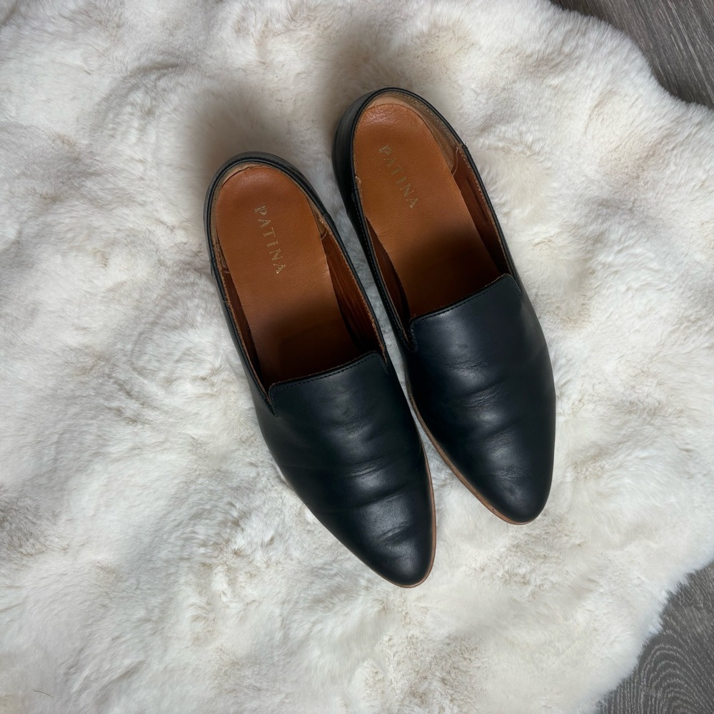 Patina Portland pointed toe leather loafer flat in black - 8 - Picture 12 of 12